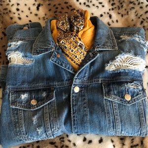 American Eagle Distressed Jean Jacket Size XXL